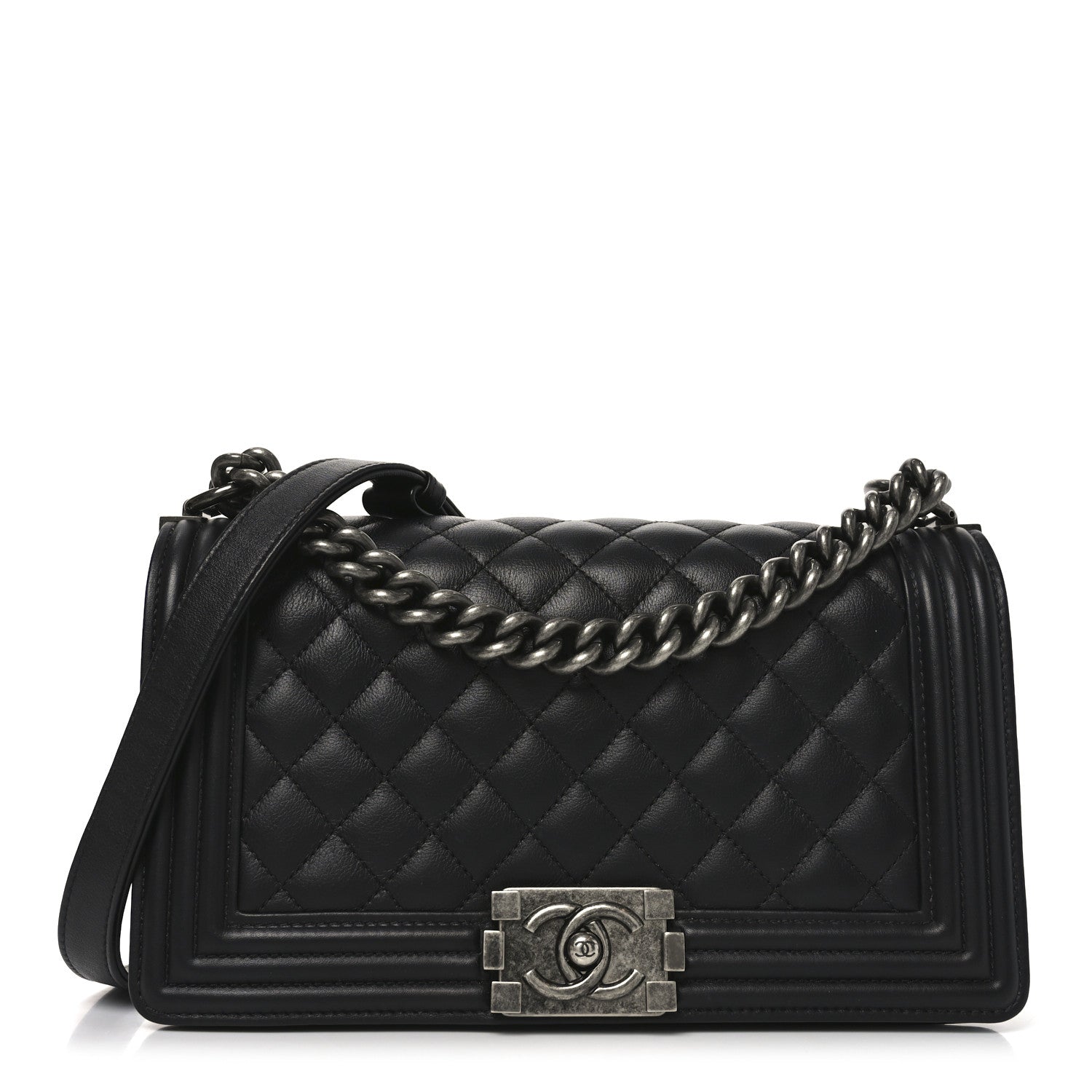 Chanel Calfskin Quilted Medium Boy Flap Black