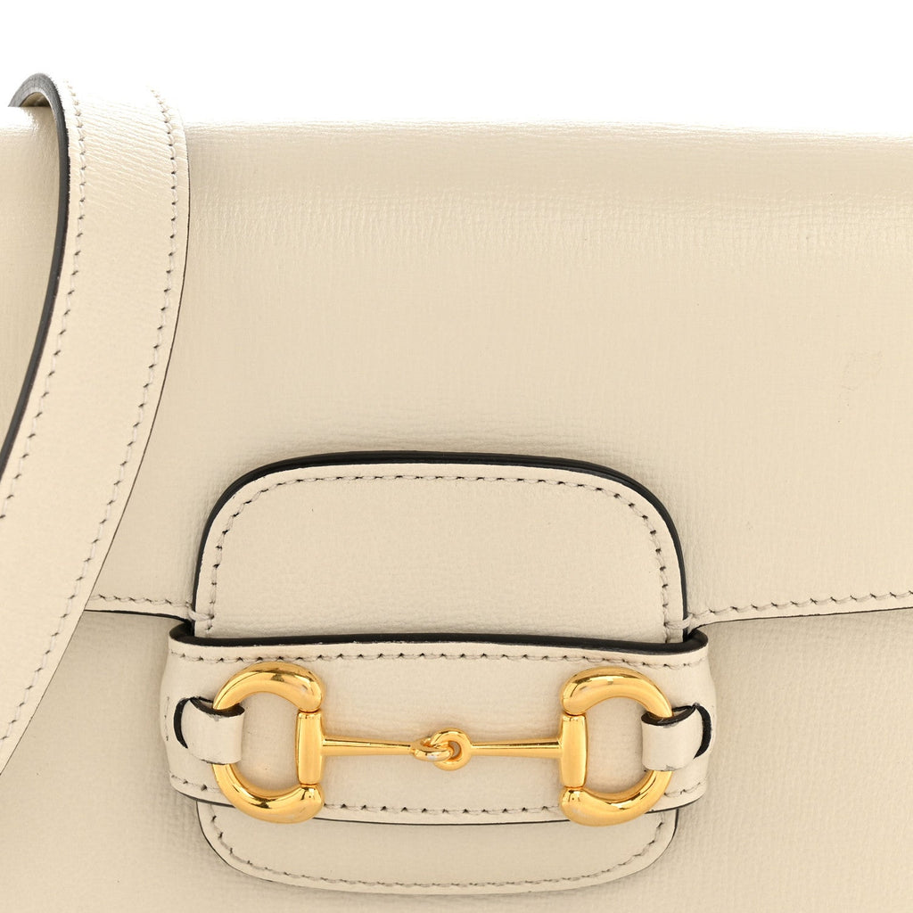 Gucci Azalea Calfskin Horsebit 1955 Shoulder Bag Mystic White