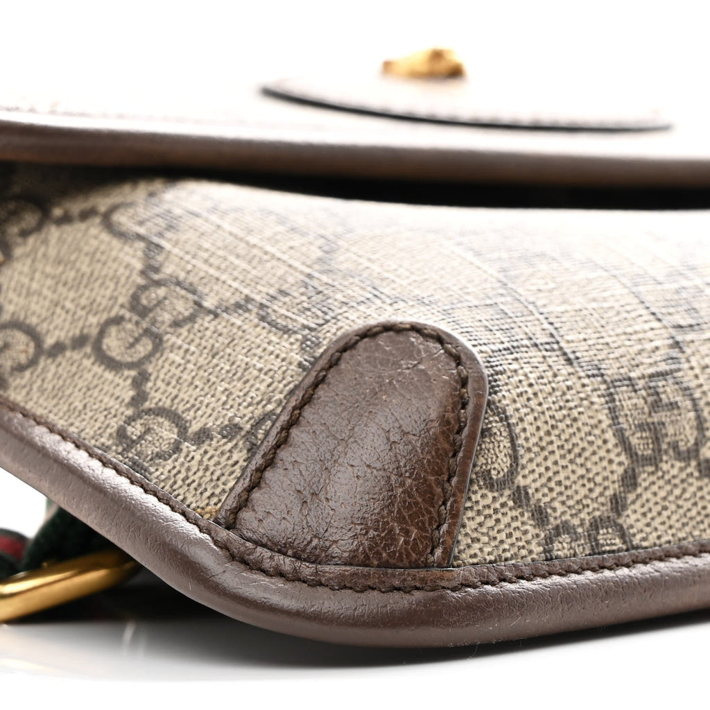 Gucci GG Supreme Monogram Neo Vintage Web Belt Bag Brown