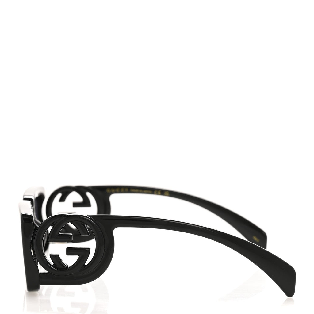 Gucci Acetate Chaise Rectangle Frame Sunglasses GG1325S Black