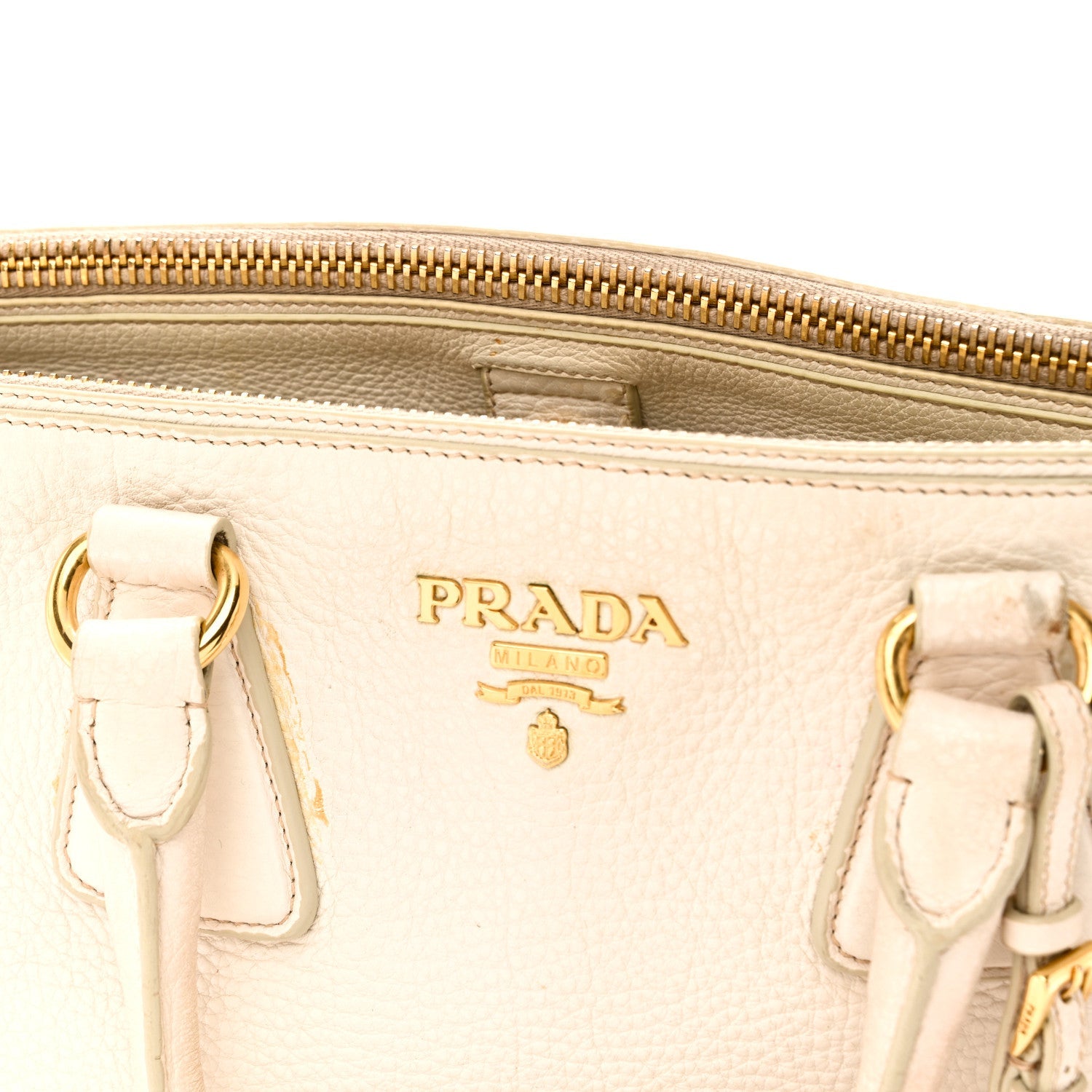 Prada Vitello Daino Tote Talco