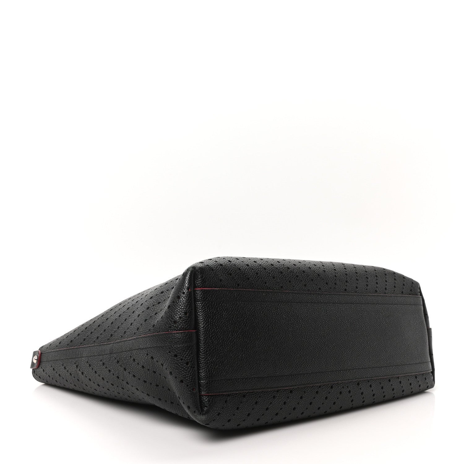 Chanel Perforated Grained Calfskin Large Shopping Tote Black