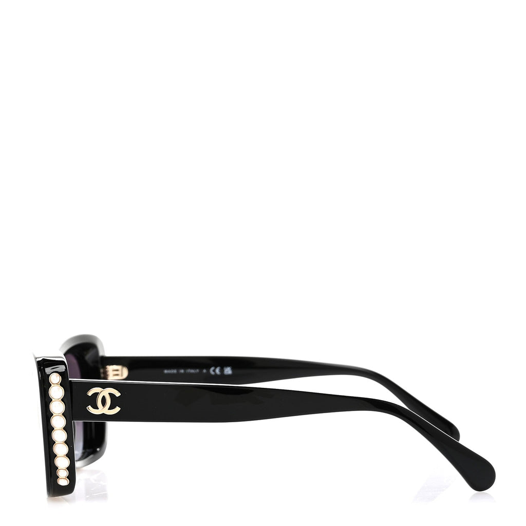 Acetate Pearl Cat Eye CC Sunglasses 5481-H-A Black