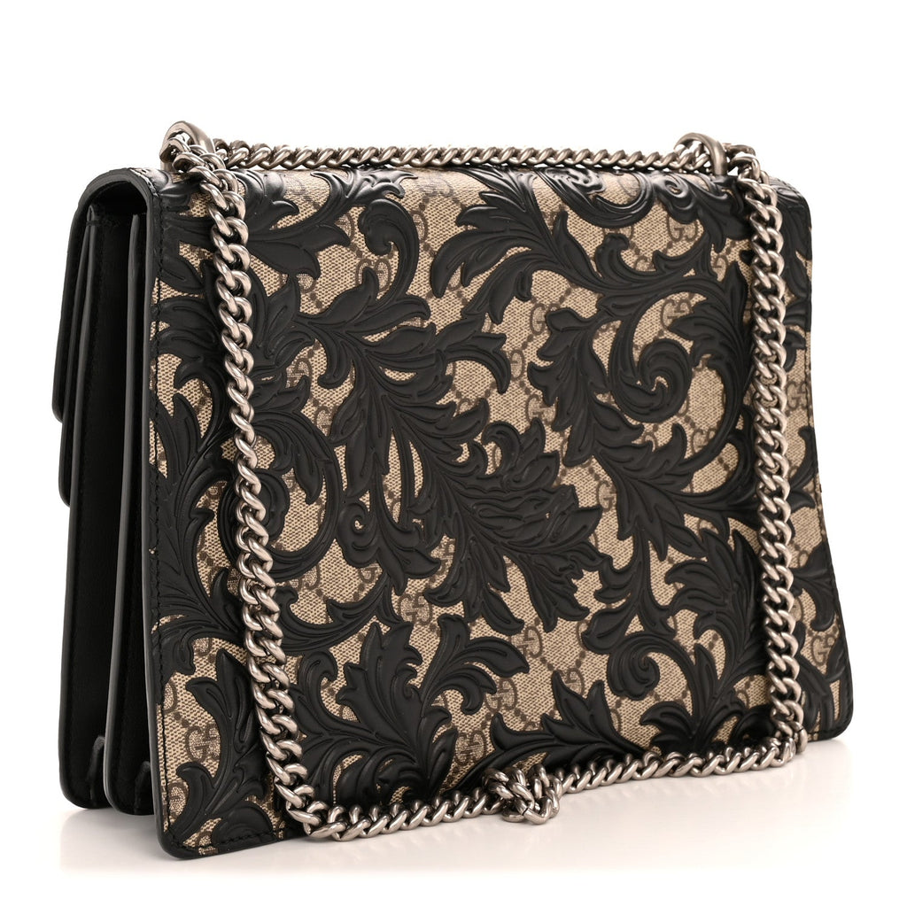Gucci GG Supreme Monogram Arabesque Medium Dionysus Shoulder Bag Black