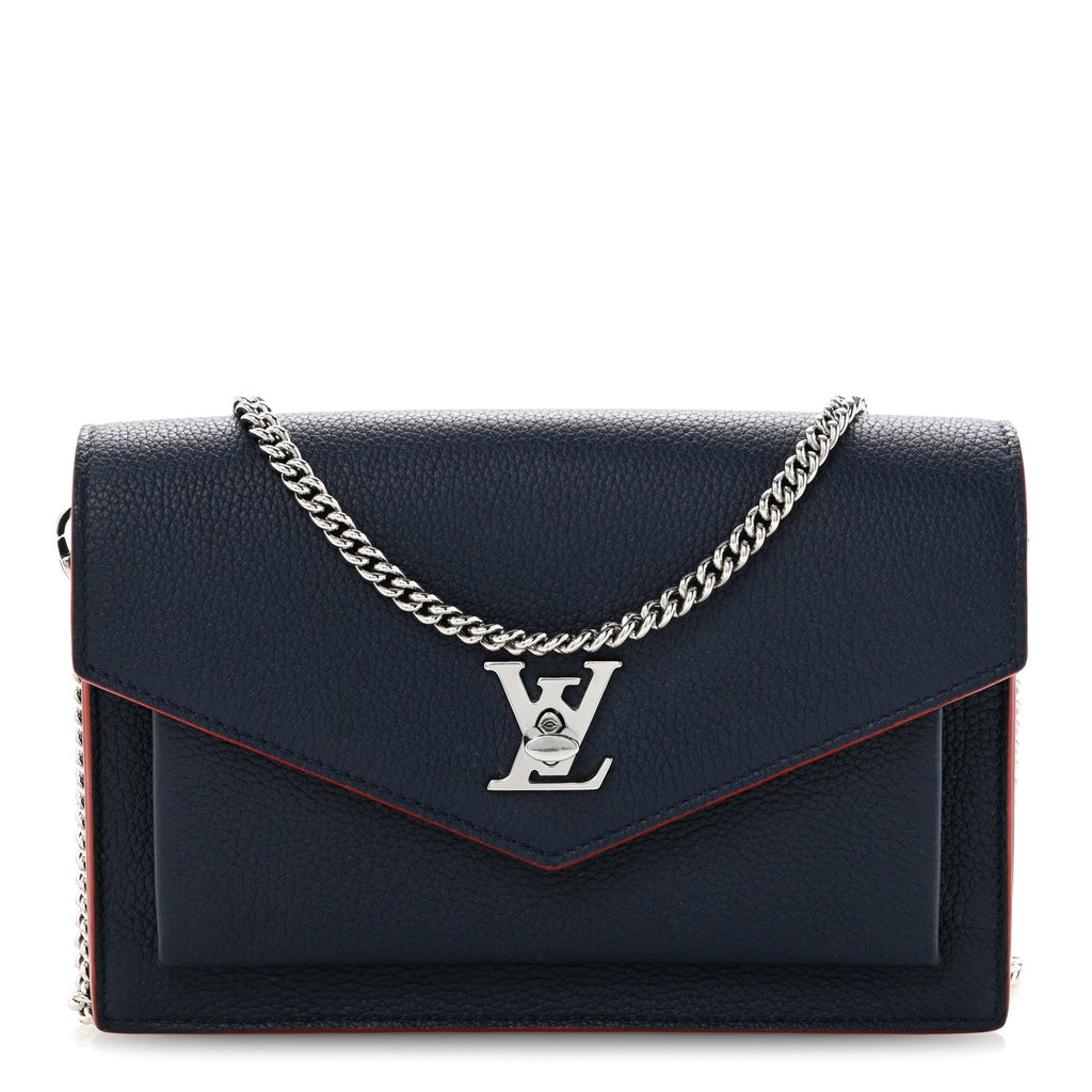 Louis Vuitton Soft Calfskin My Lockme Chain Pochette Marine Rouge