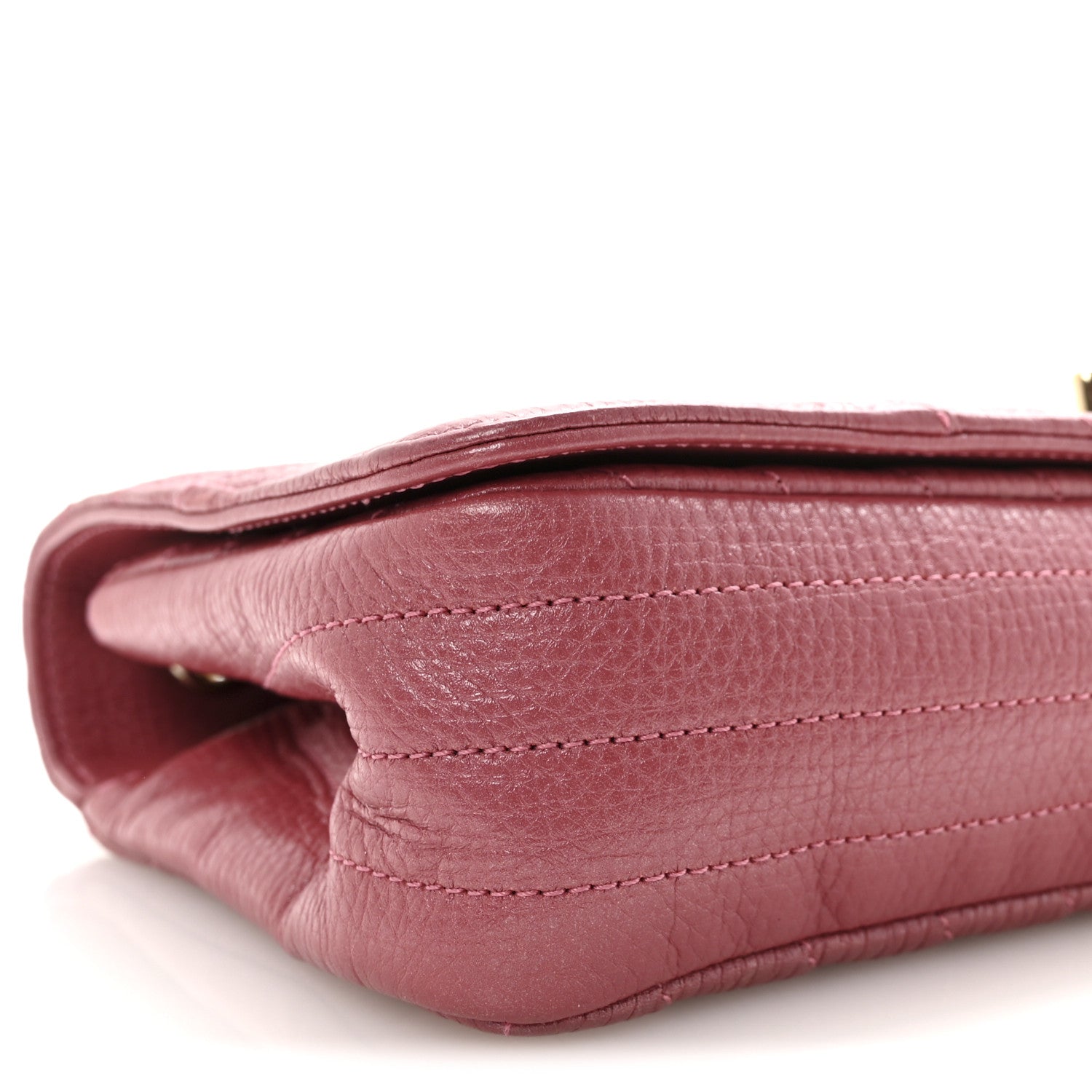 Chanel Metallic Calfskin Chevron Quilted Small Statement Flap Pink