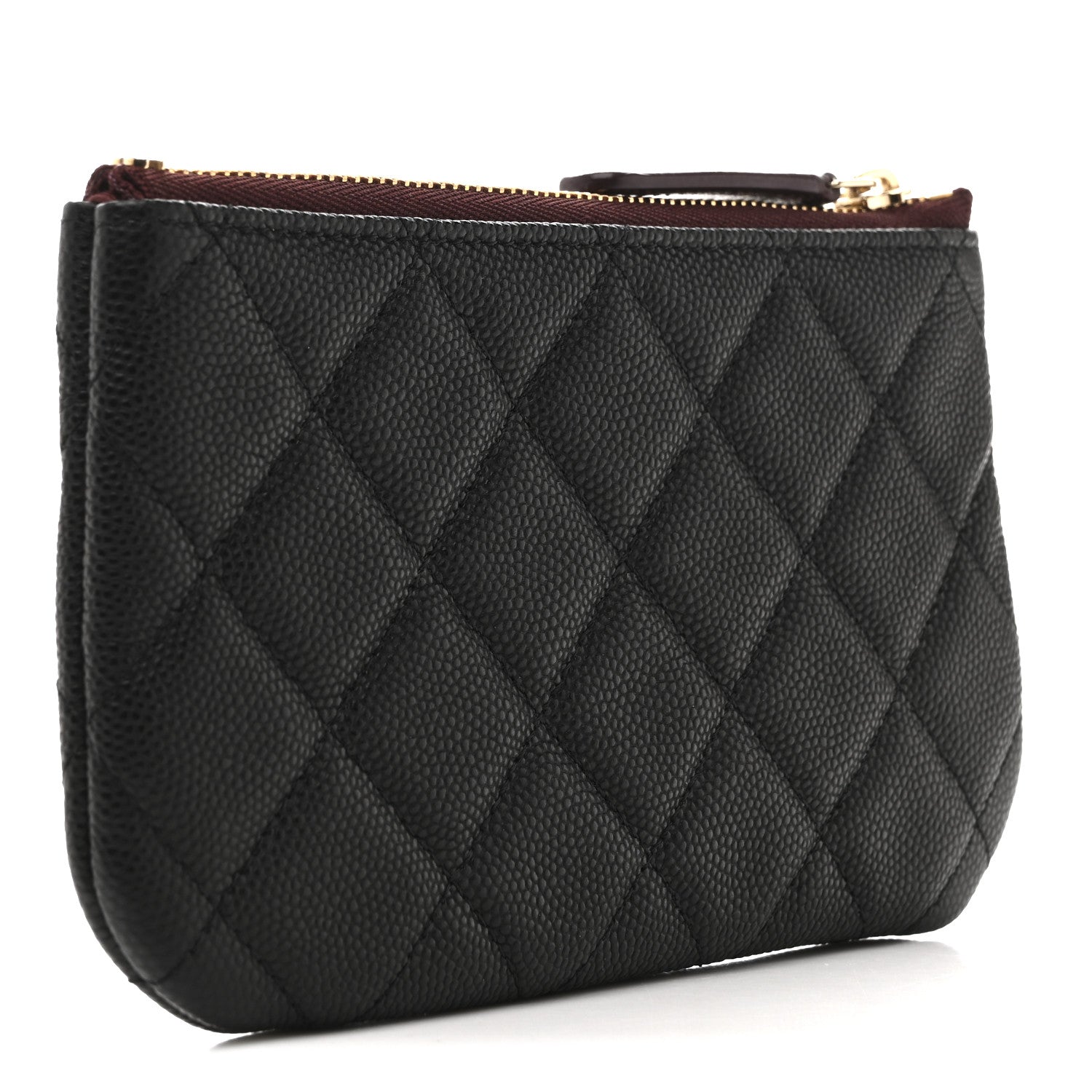 Caviar Quilted Small Cosmetic Case Black