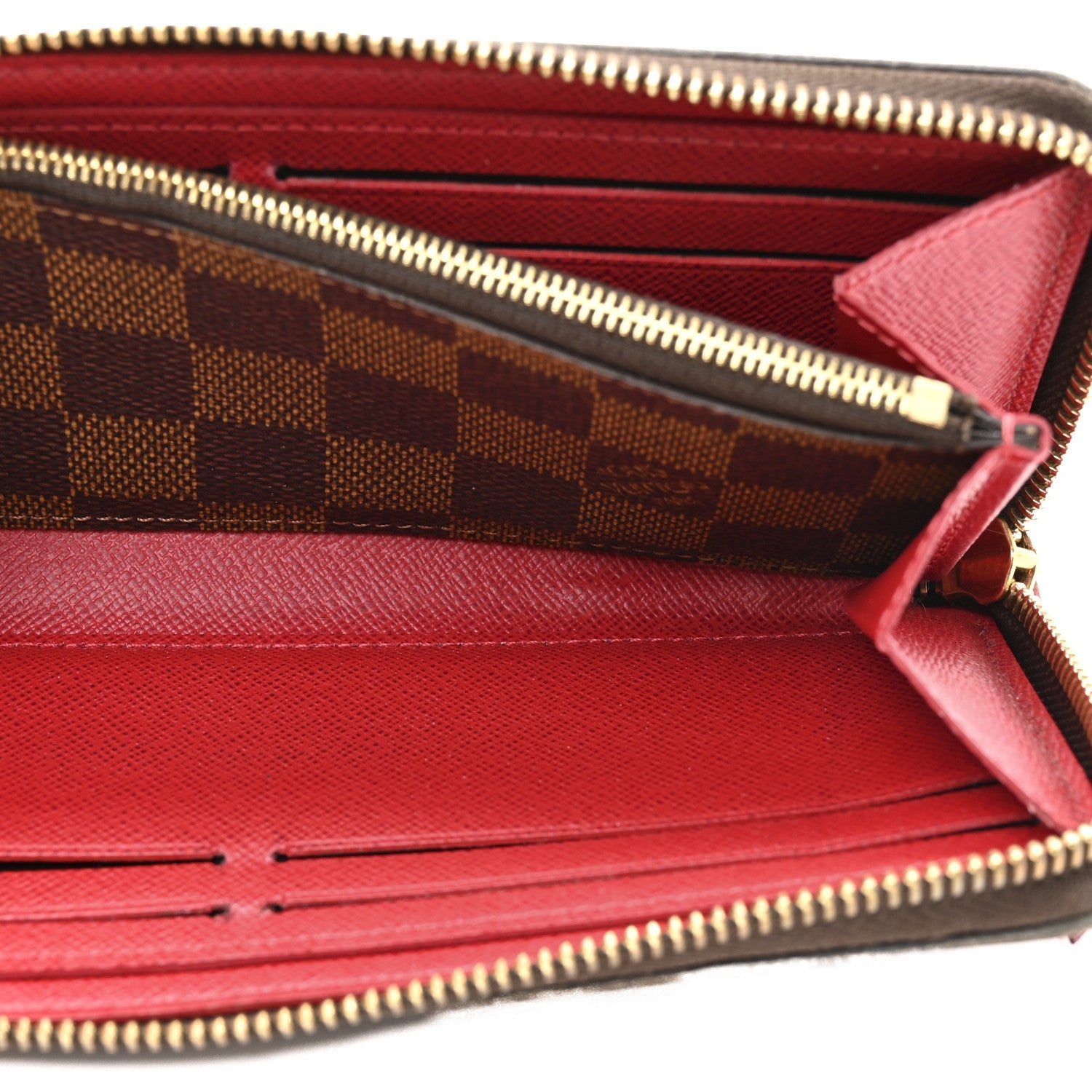 Louis Vuitton Damier Ebene Clemence Wallet Cherry