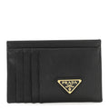 Prada Vitello Move Triangle Logo Card Case Black
