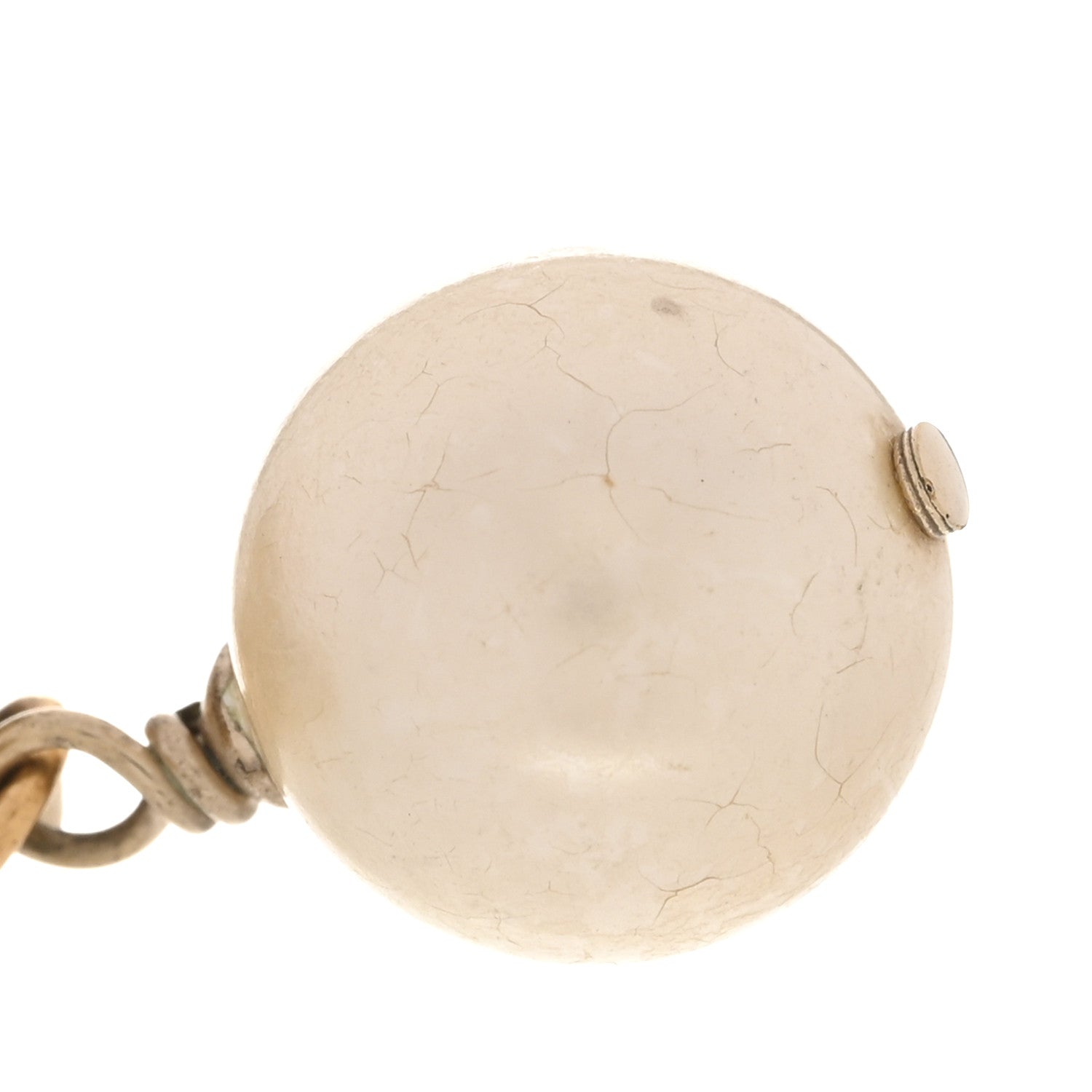 Pearl CC Drop Clip On Earrings Gold