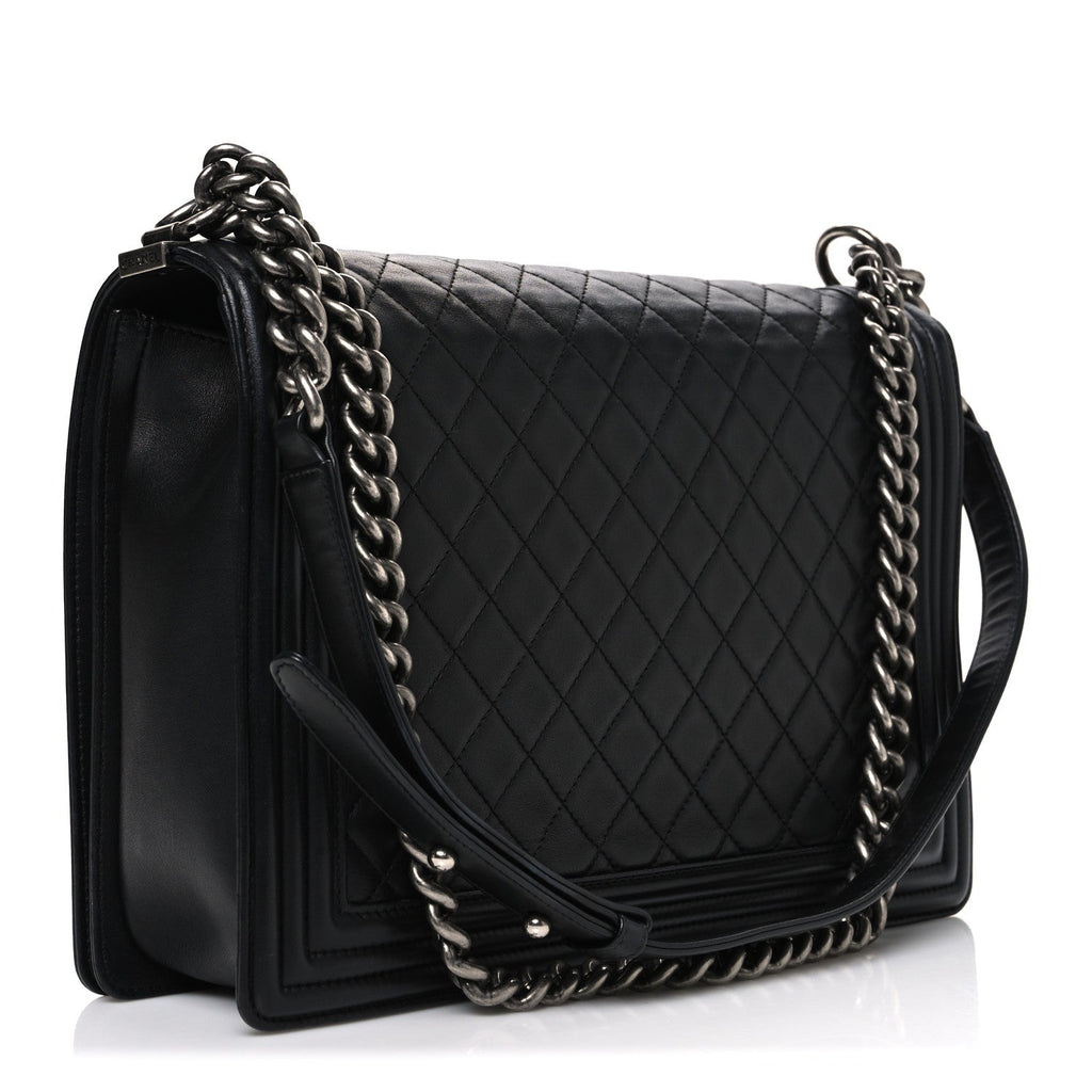 Chanel Lambskin Quilted Large Boy Flap Black