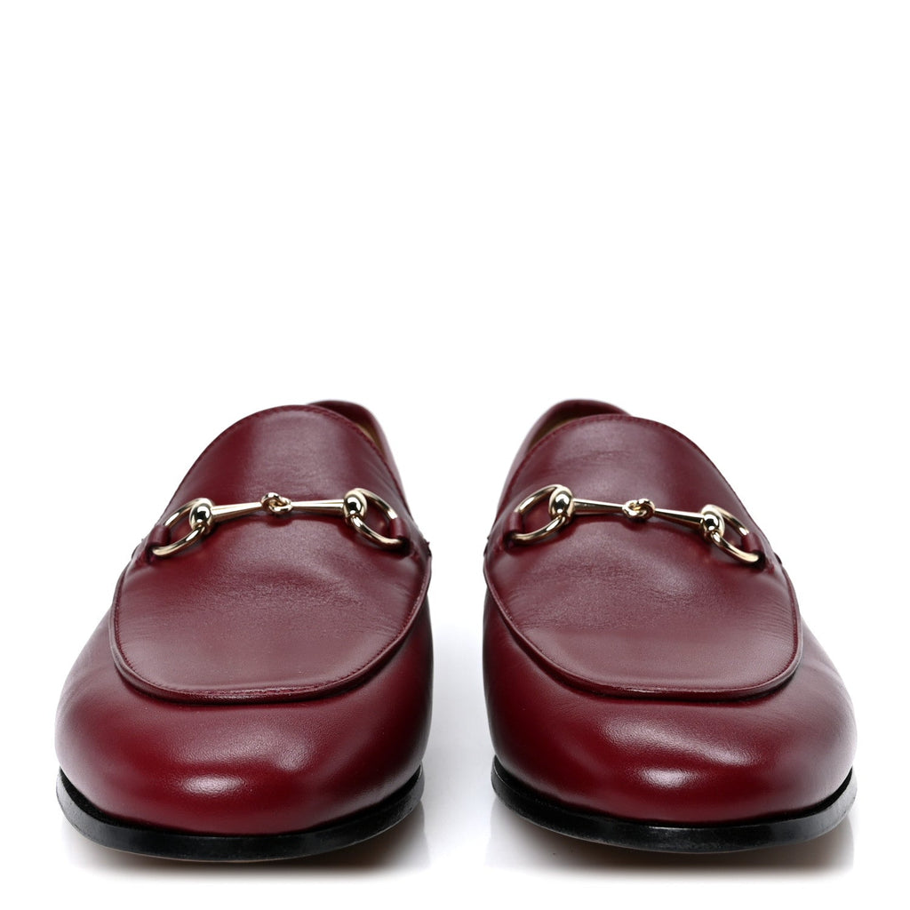 Gucci Betis Glamour Calfskin Womens Jordaan Loafers 39.5 Rosso Ancora