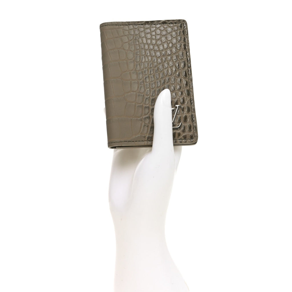 Louis Vuitton Crocodile Pocket Organizer Sage Green