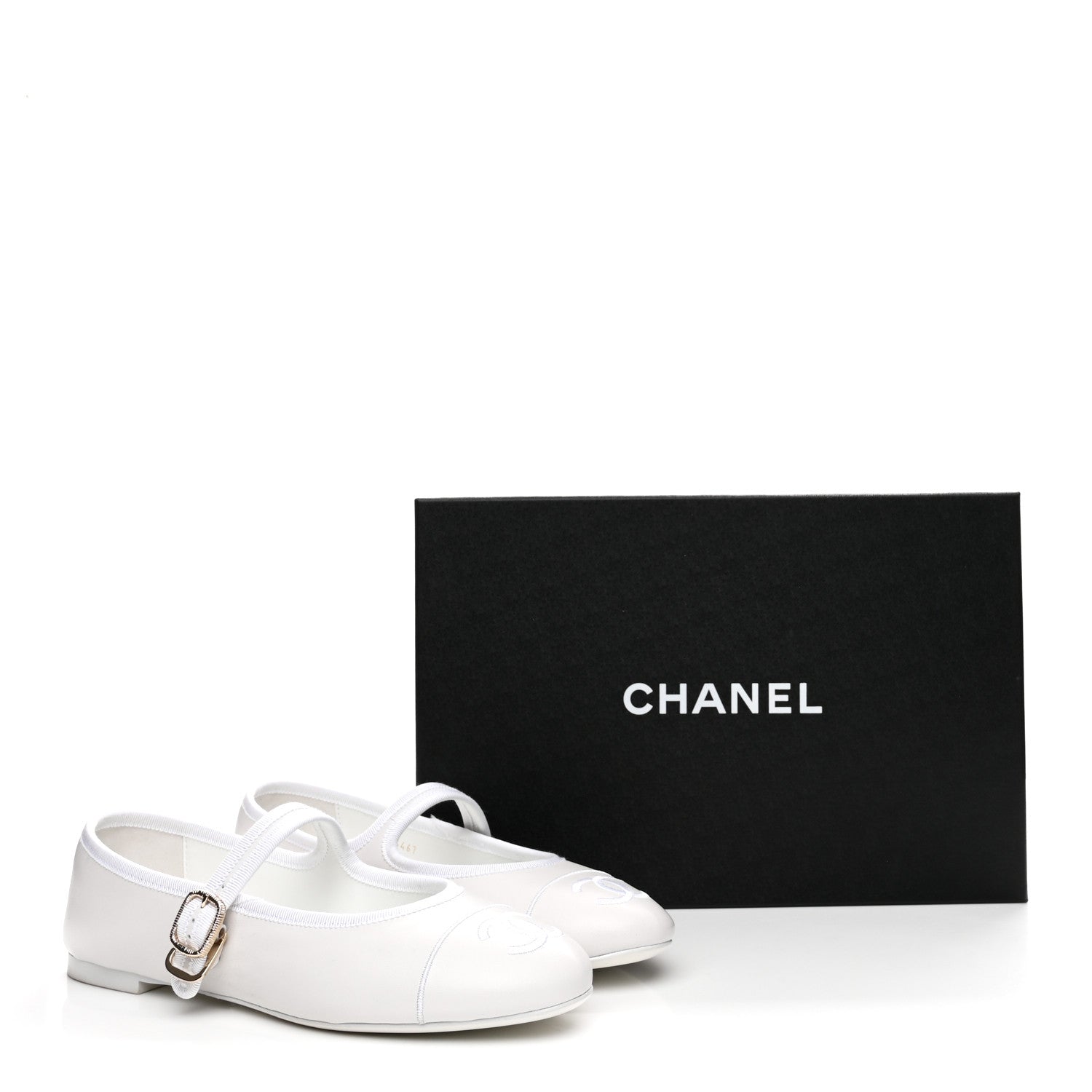 Lambskin Mary Jane Flats 38.5 White