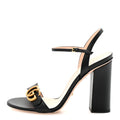 Gucci Lifford Calfskin GG Marmont Ankle Wrap 105mm Sandals 41 Black