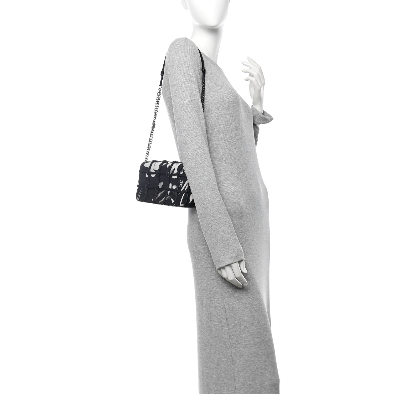 Chanel Silk Lambskin Tahiti Timeless Flap Navy White