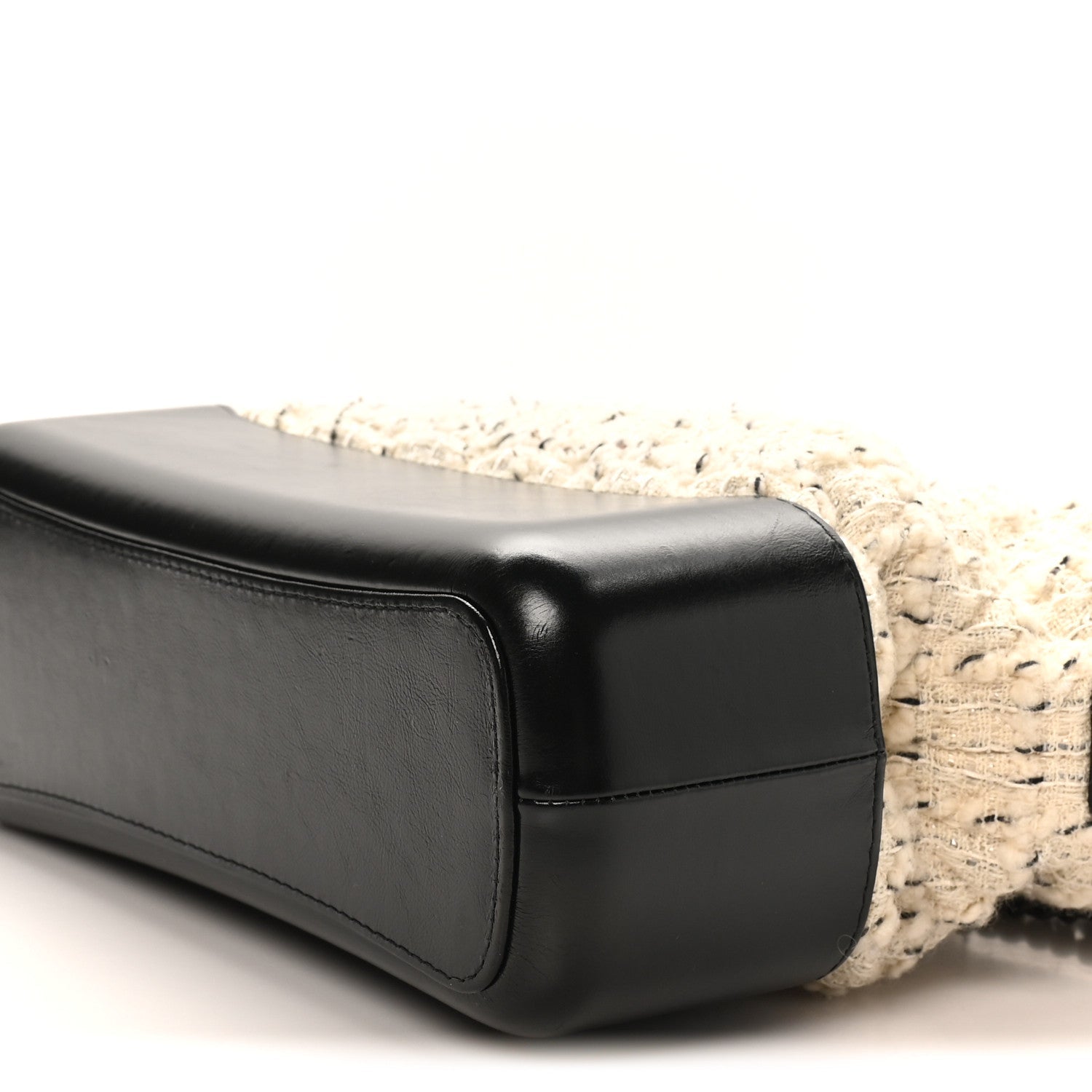 Chanel Tweed Calfskin Quilted Medium Gabrielle Hobo Ivory Black