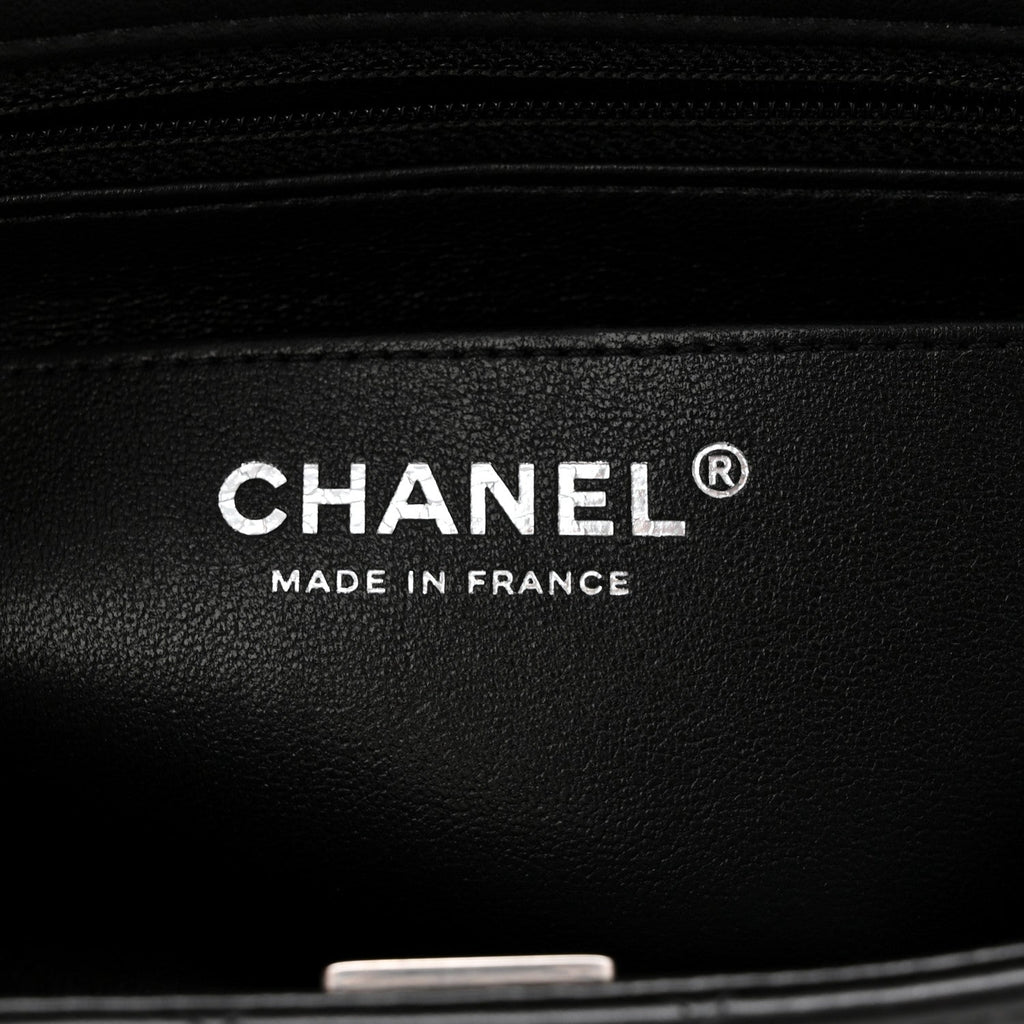 Chanel Lambskin Quilted Mini Rectangular Flap Black
