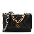 Chanel Lambskin Quilted Chanel 19 Wallet On Chain WOC Black