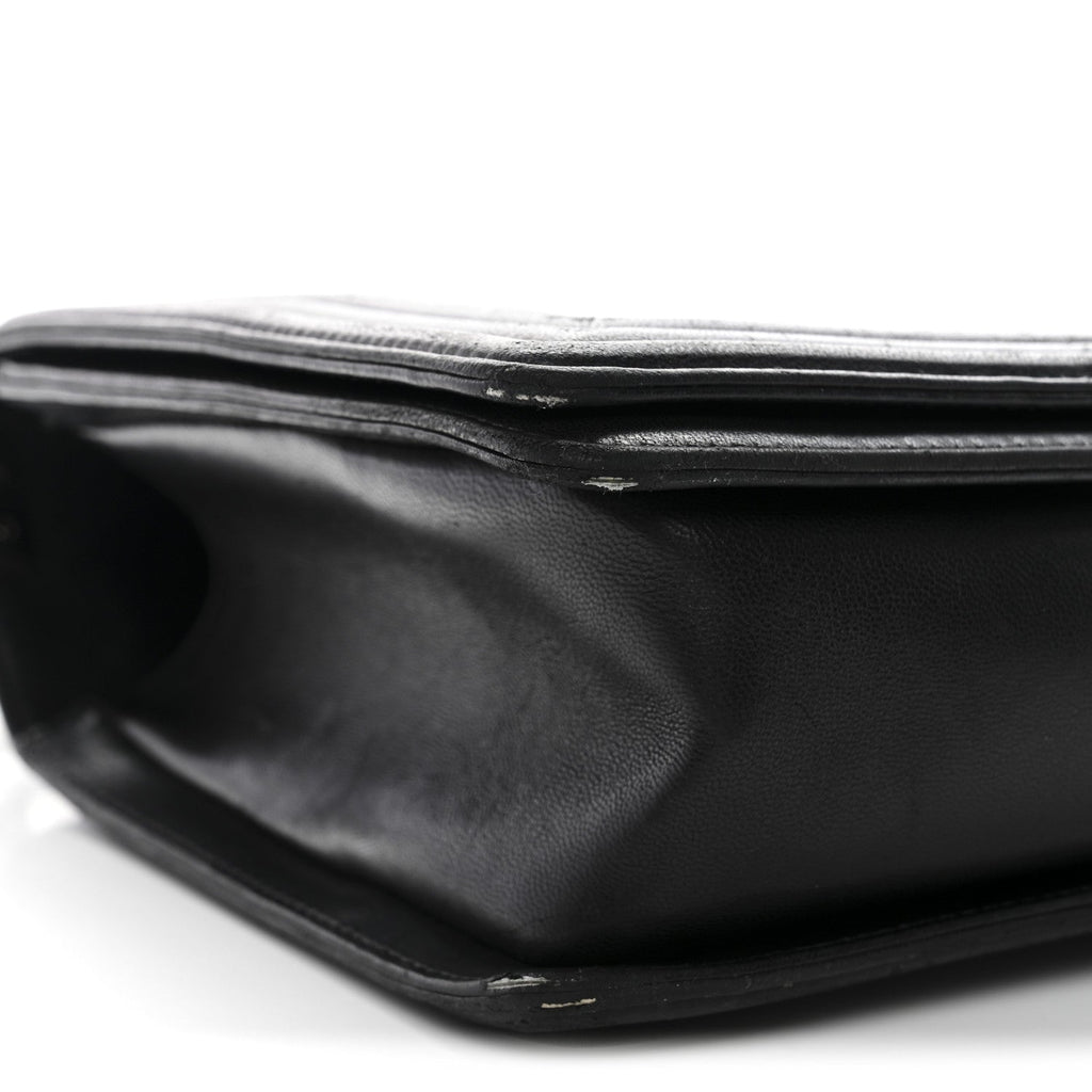 Chanel Calfskin Chevron Quilted New Medium Boy Flap Black