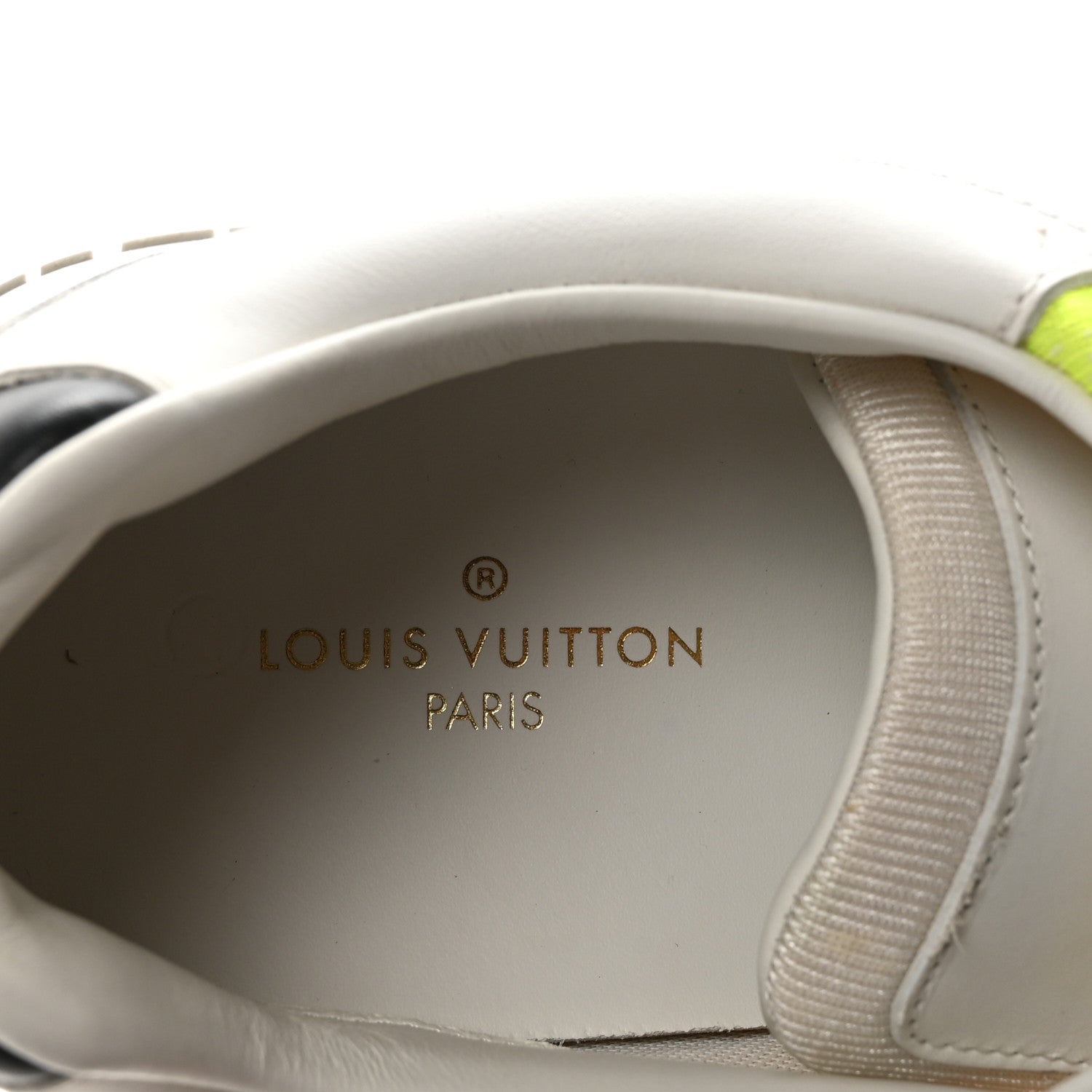 Louis Vuitton Calfskin Mens Run Away Sneakers  8 White Yellow Gradient