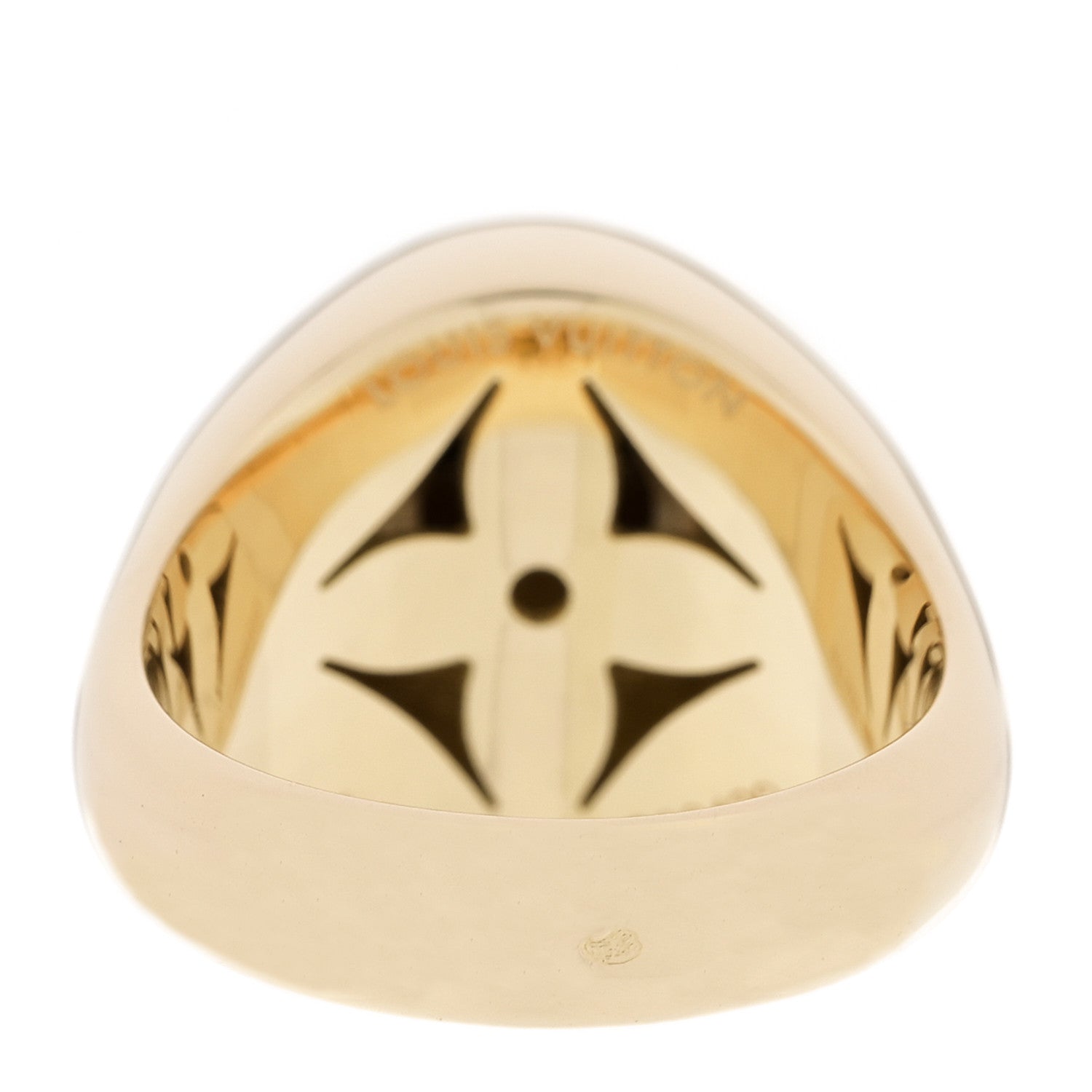 Louis Vuitton 18K Yellow Gold Diamond B Blossom Signet Ring 55 7.25