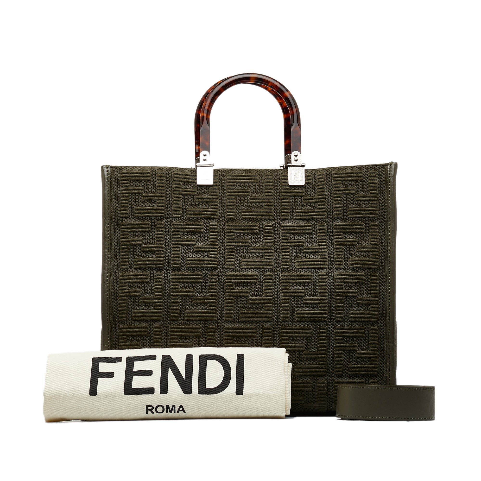 FENDI Medium Zucca Sunshine Shopper Tote Satchel
