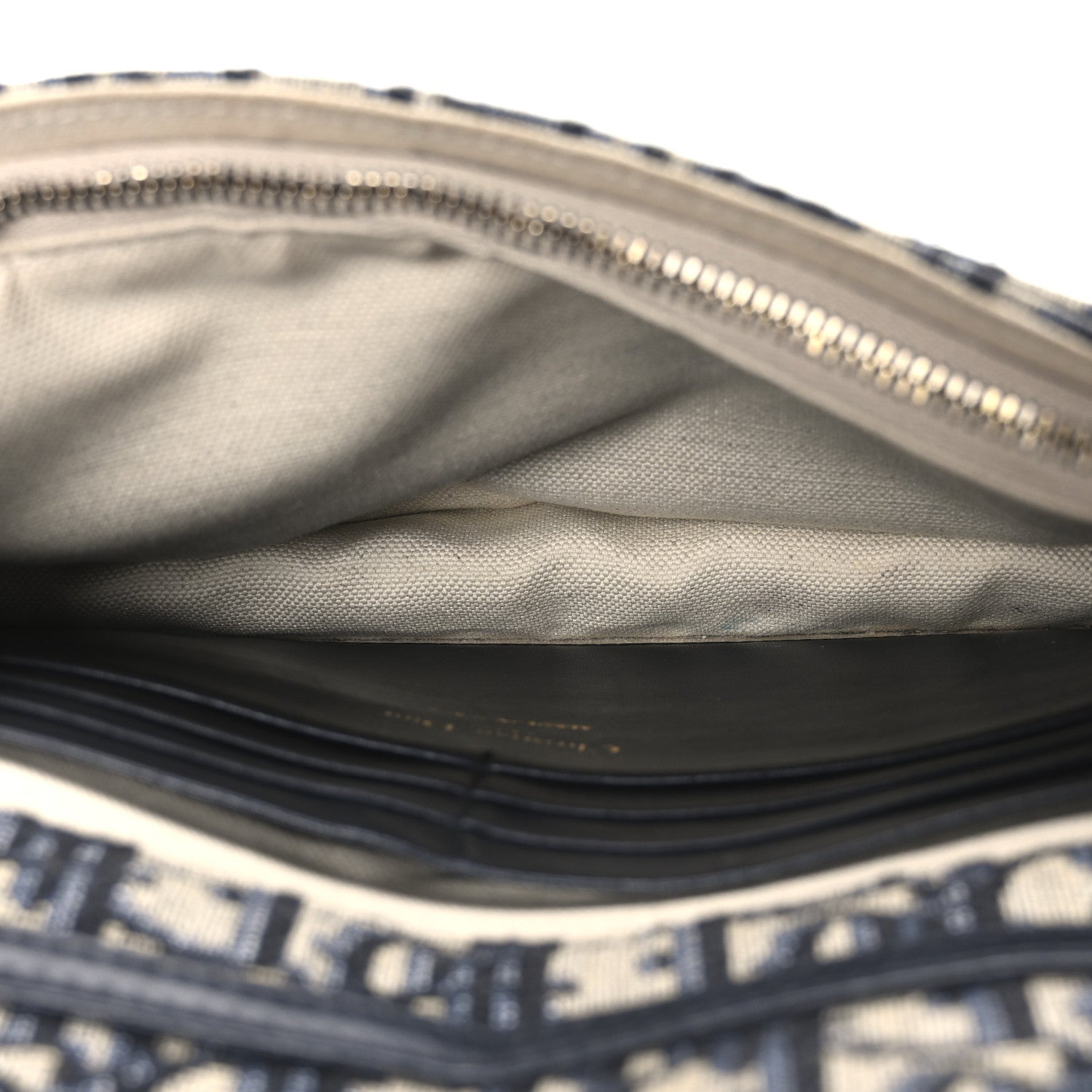 Christian Dior Oblique Saddle Chain Pouch Blue