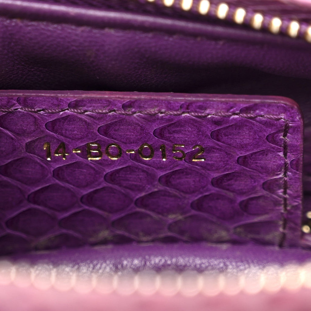 Christian Dior Snakeskin Medium Lady Dior Purple