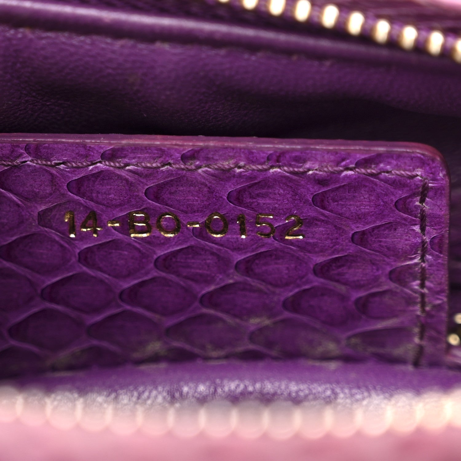 Christian Dior Snakeskin Medium Lady Dior Purple