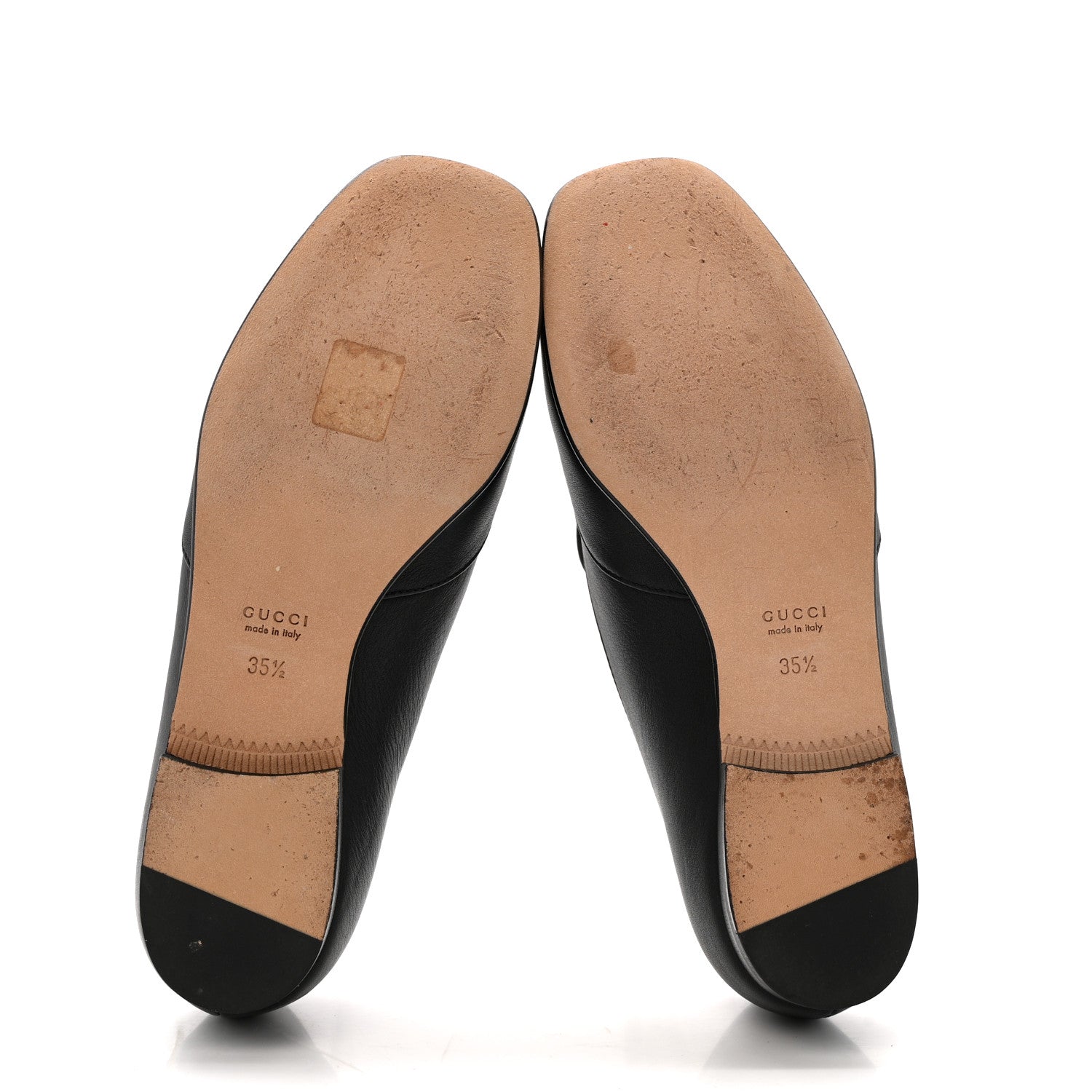 Gucci Calfskin Womens Horsebit Loafers 35.5 Black