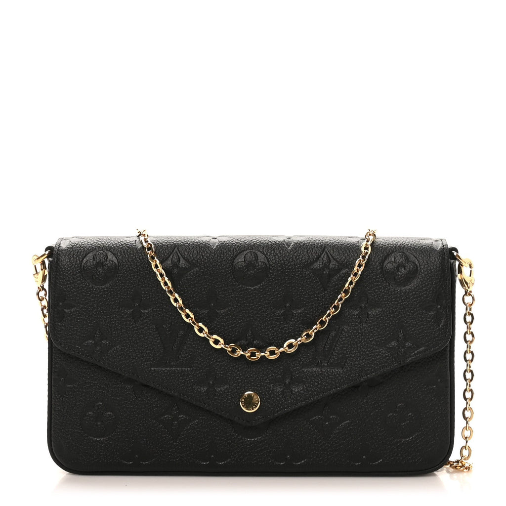 Louis Vuitton Empreinte Pochette Felicie Chain Wallet Black