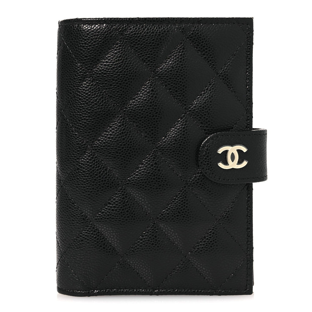 Caviar Quilted Passport Holder Black