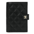 Caviar Quilted Passport Holder Black