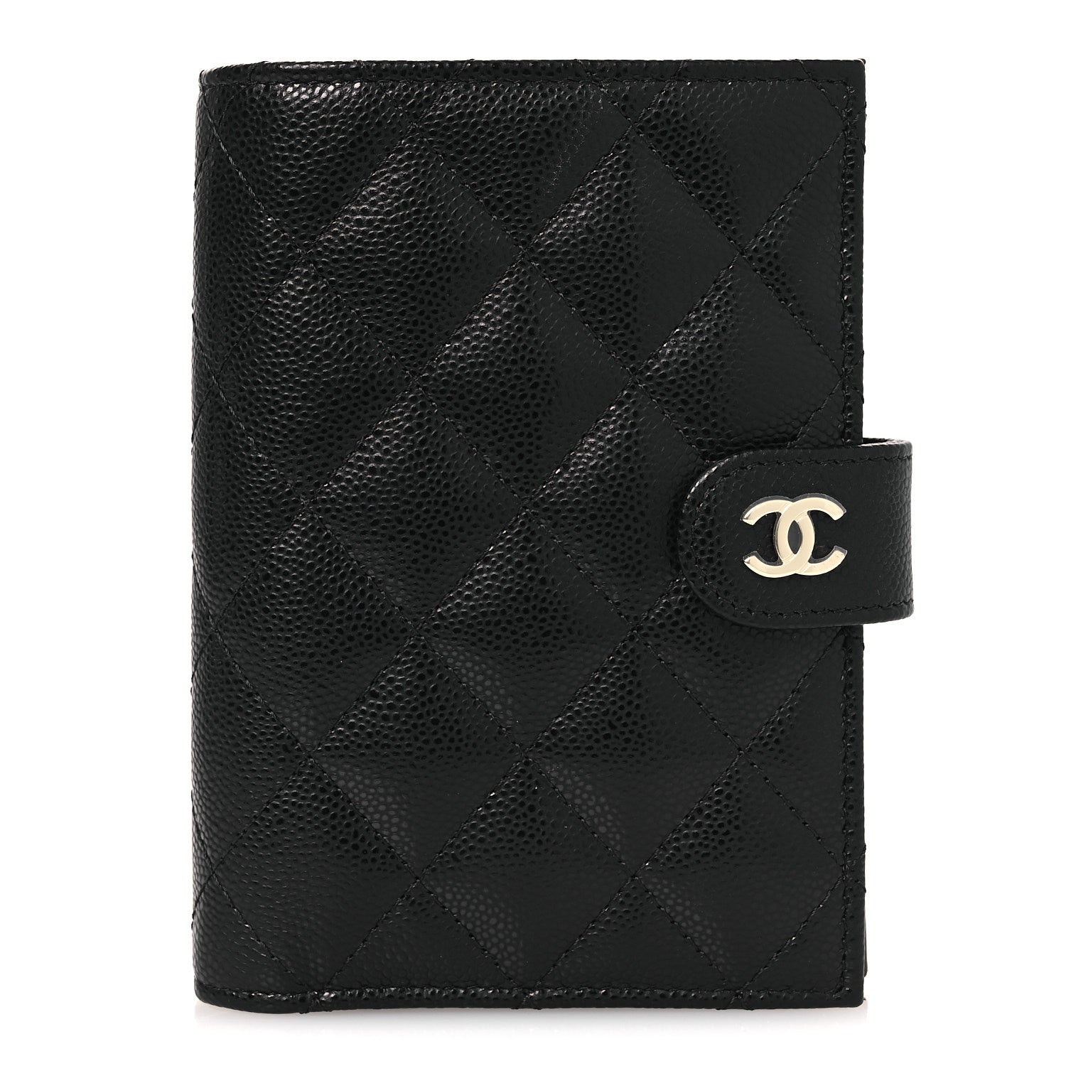 Caviar Quilted Passport Holder Black