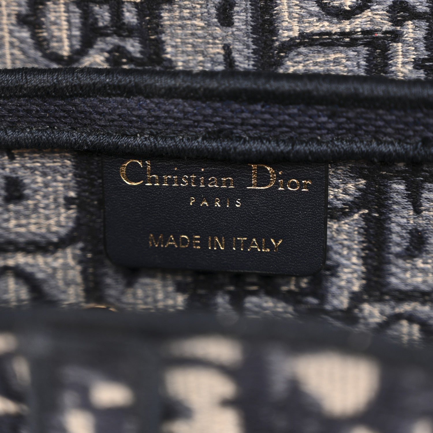 Christian Dior Oblique Embroidered Saddle Bag Blue