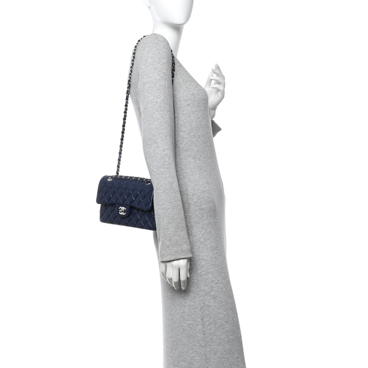 Chanel Lambskin Quilted Small Double Flap Blue