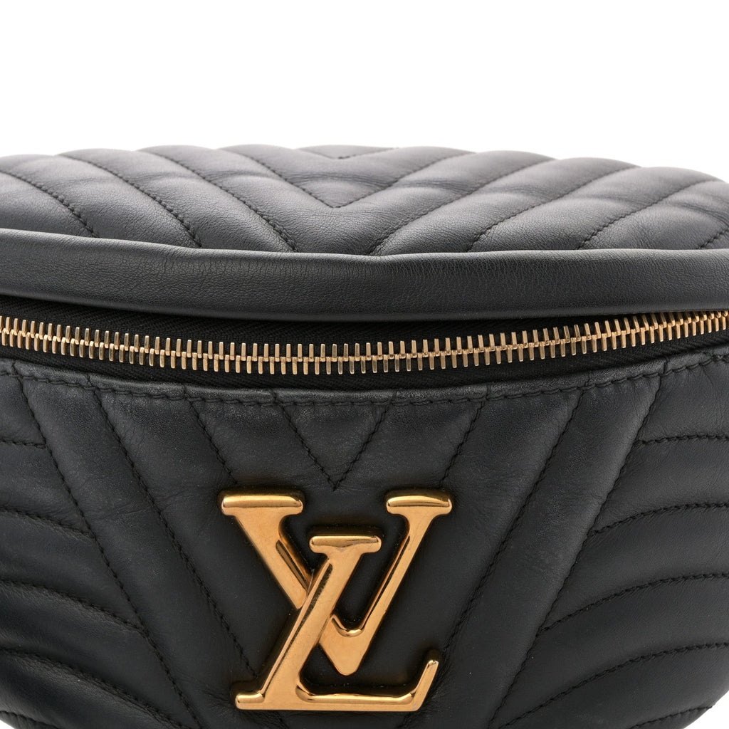 Louis Vuitton Calfskin Quilted New Wave Bumbag Black