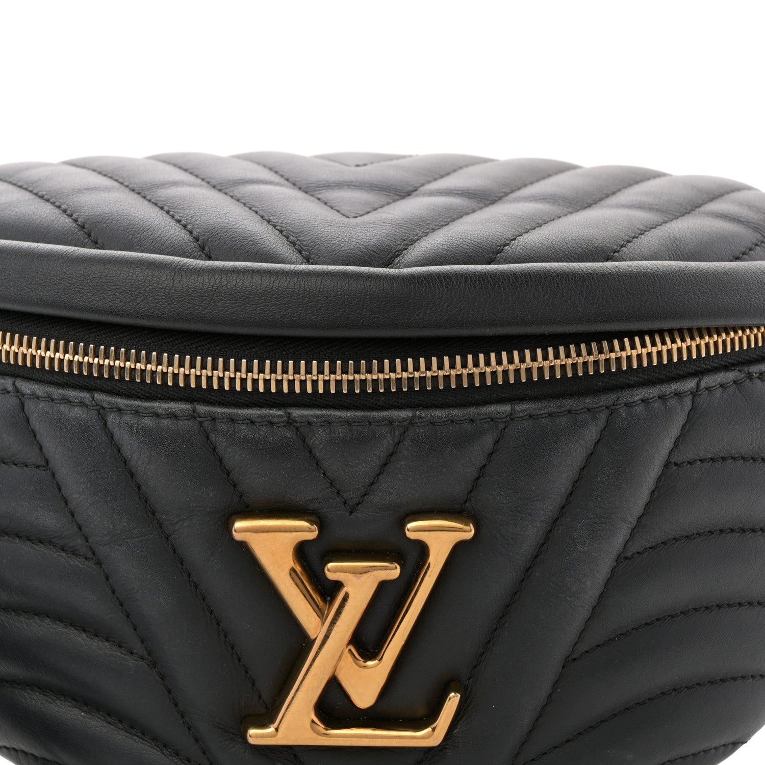 Louis Vuitton Calfskin Quilted New Wave Bumbag Black