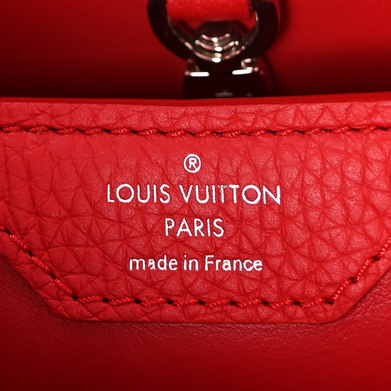 Louis Vuitton Taurillon Capucines PM Rubis