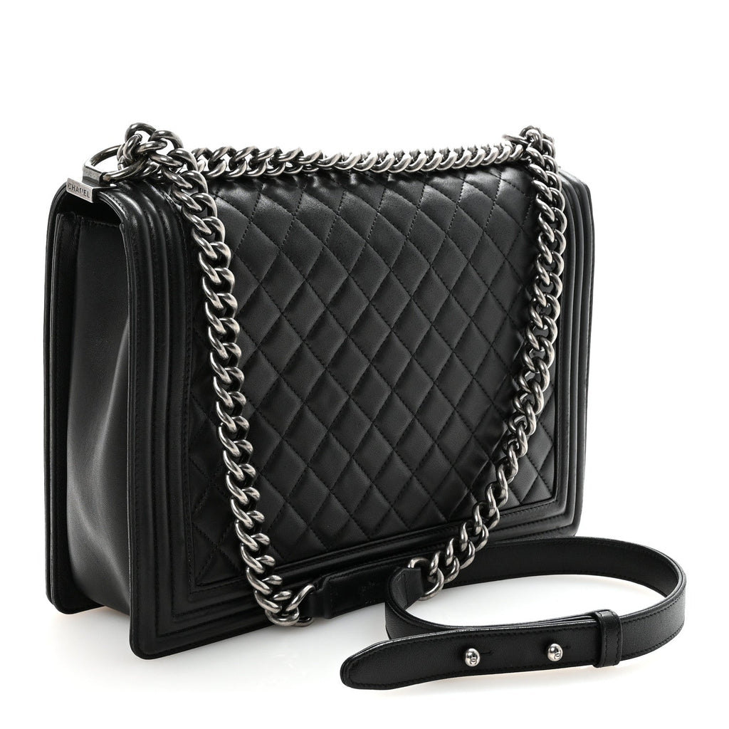Chanel Lambskin Quilted Large Boy Flap Black