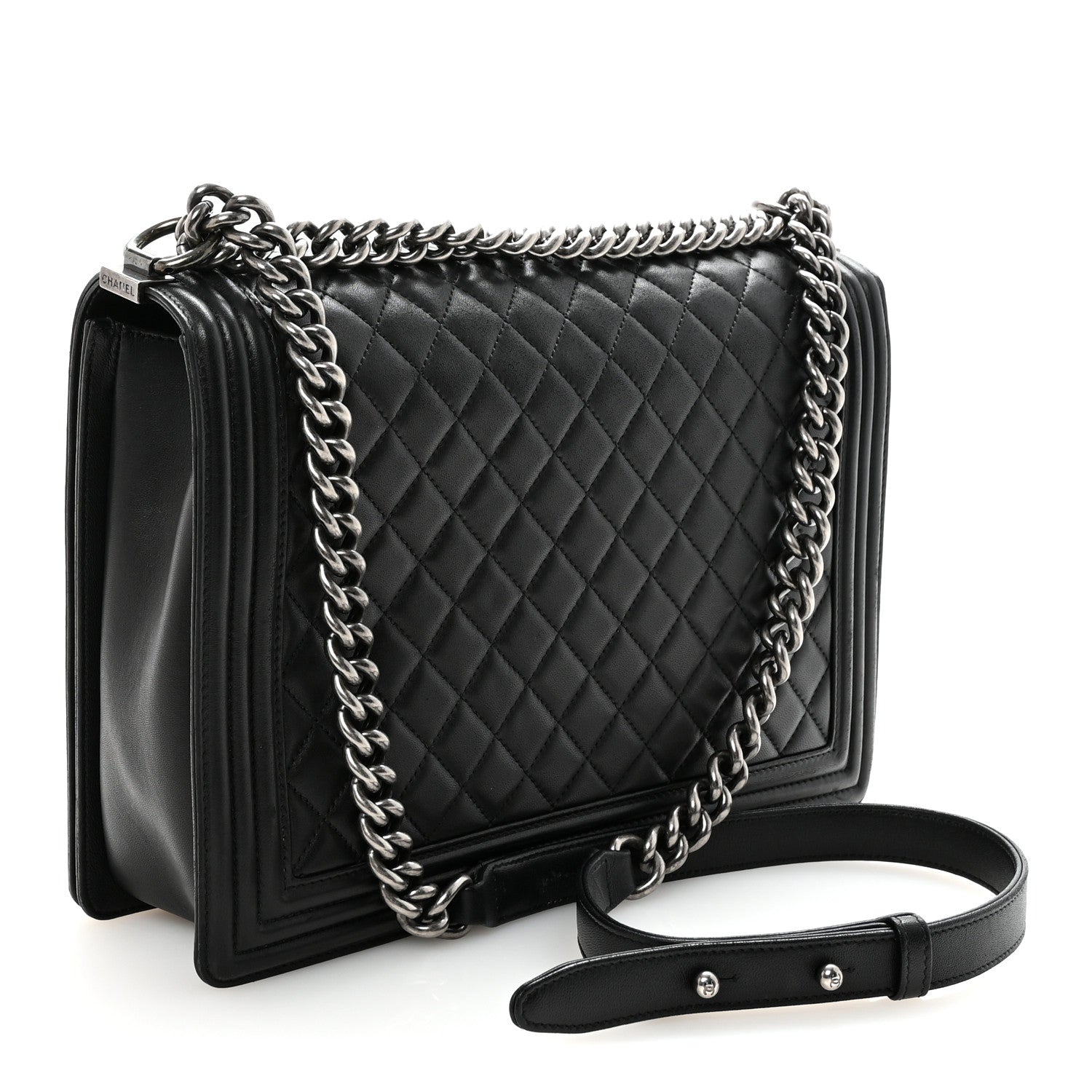 Chanel Lambskin Quilted Large Boy Flap Black