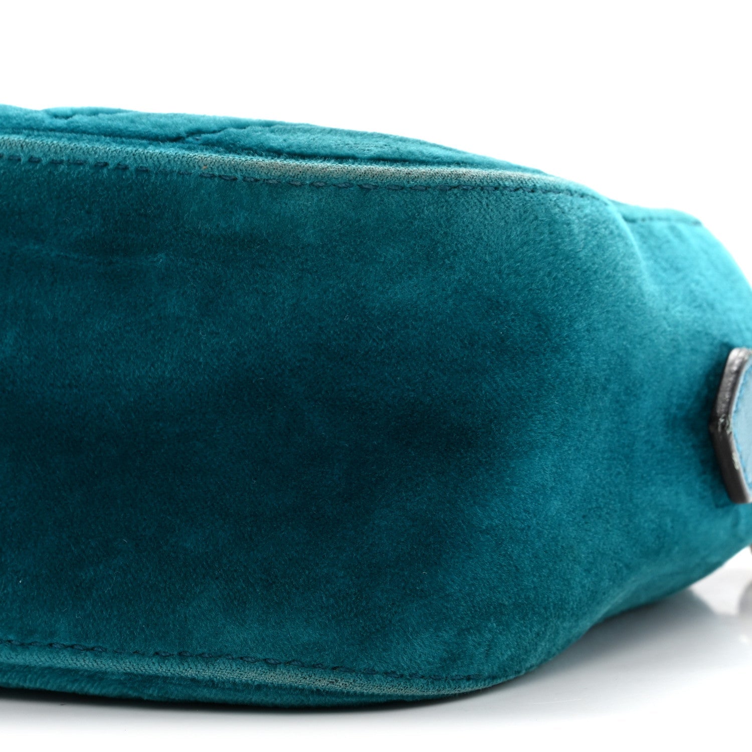 Gucci Velvet Matelasse Small GG Marmont Chain Shoulder Bag Pavone Cyan