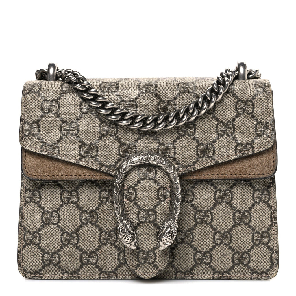 Gucci GG Supreme Monogram Mini Dionysus Shoulder Bag Taupe