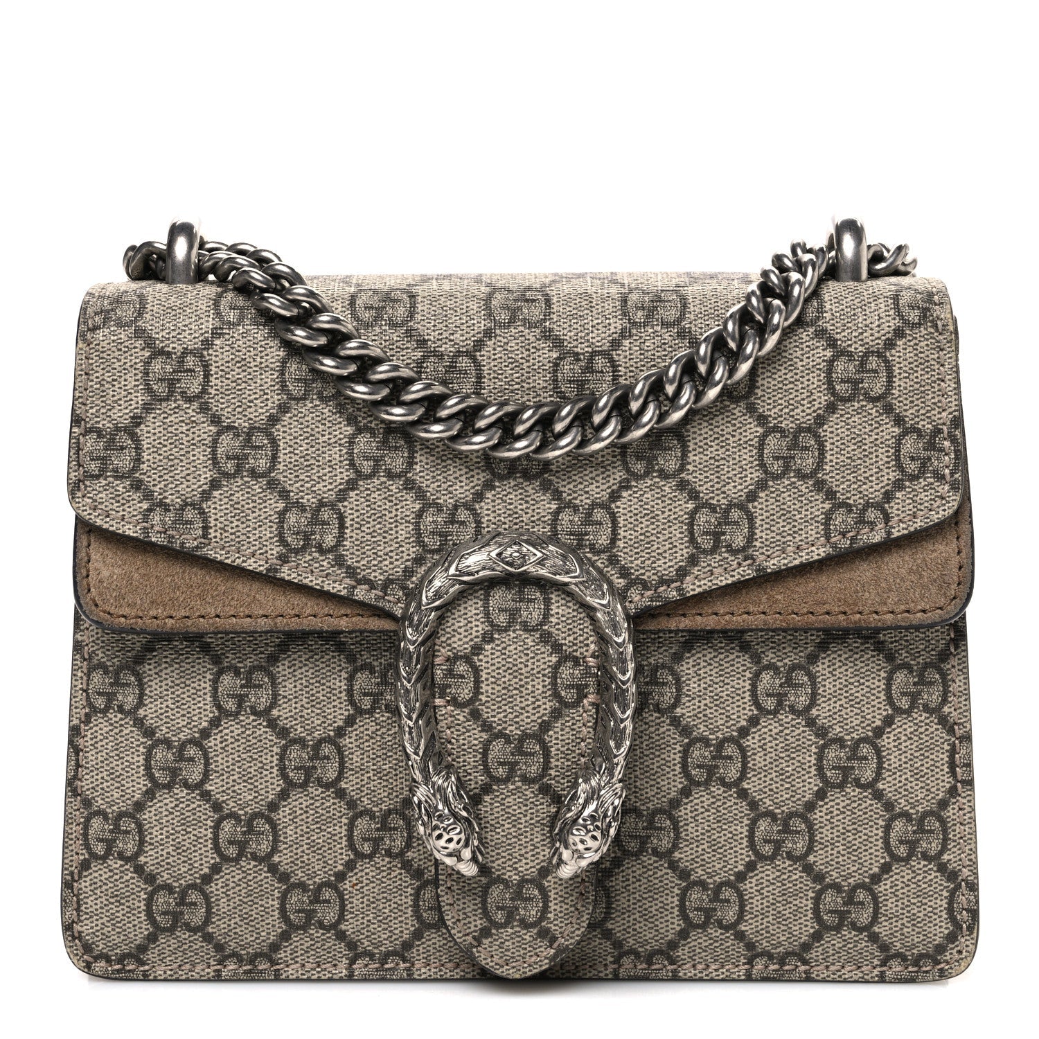 Gucci GG Supreme Monogram Mini Dionysus Shoulder Bag Taupe