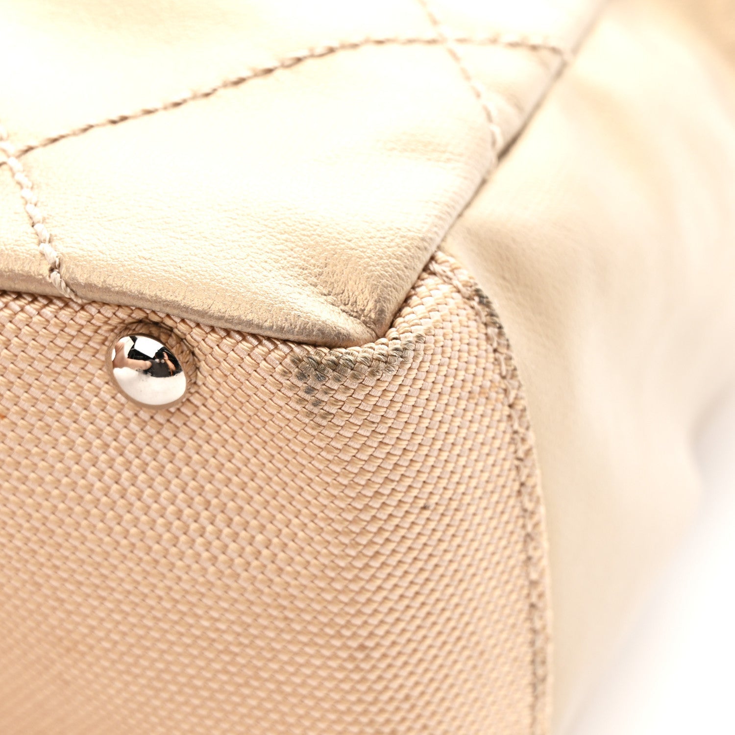 Chanel Metallic Coated Canvas Quilted Small Paris Biarritz Tote Gold