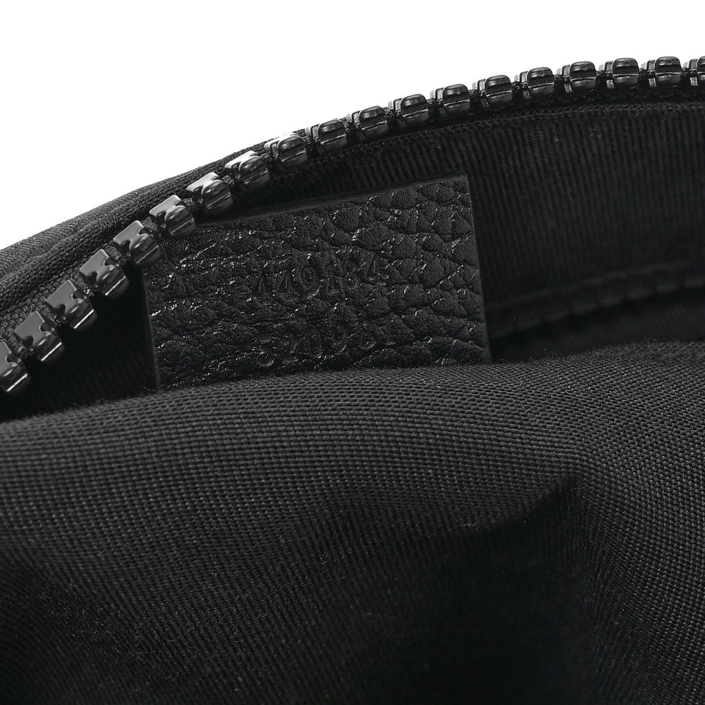 Gucci Nylon Monogram Small Flat Messenger Bag Black