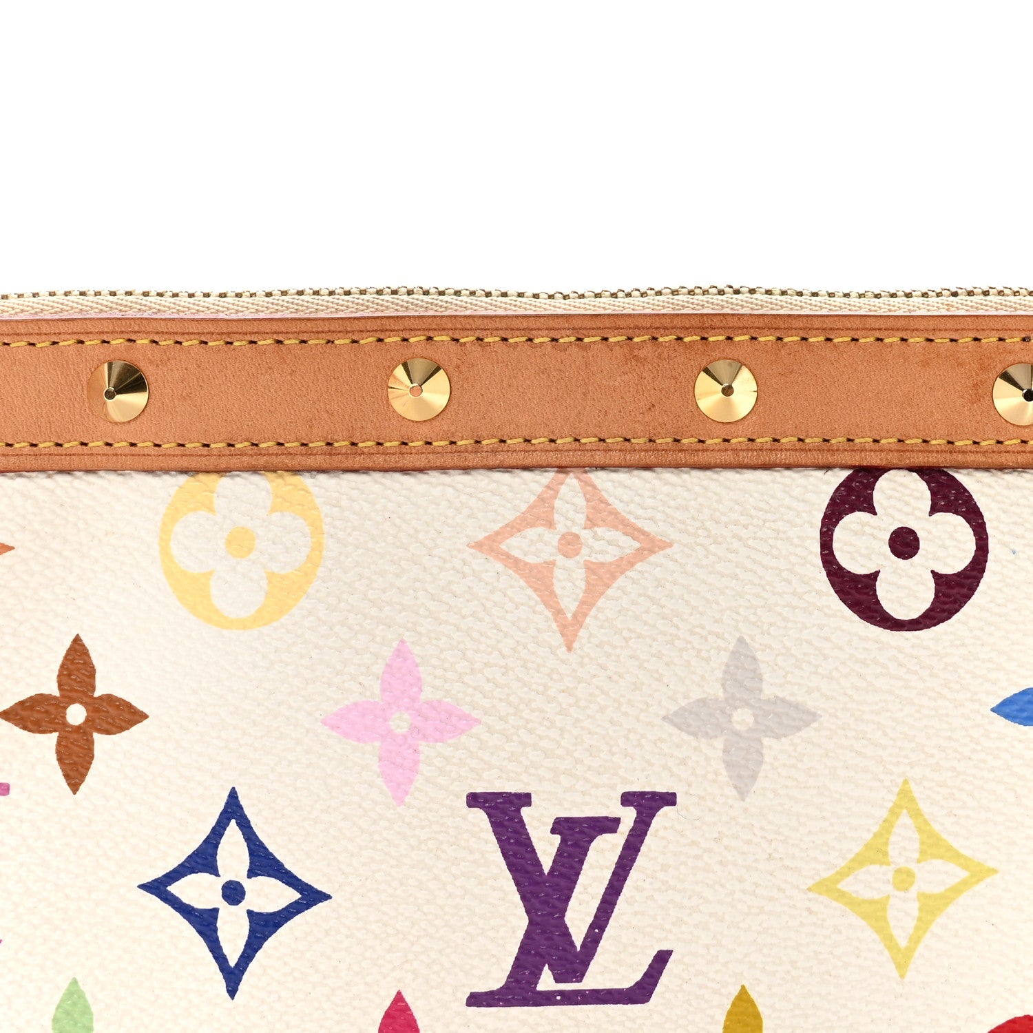 Louis Vuitton Monogram Multicolor Pochette Accessories White