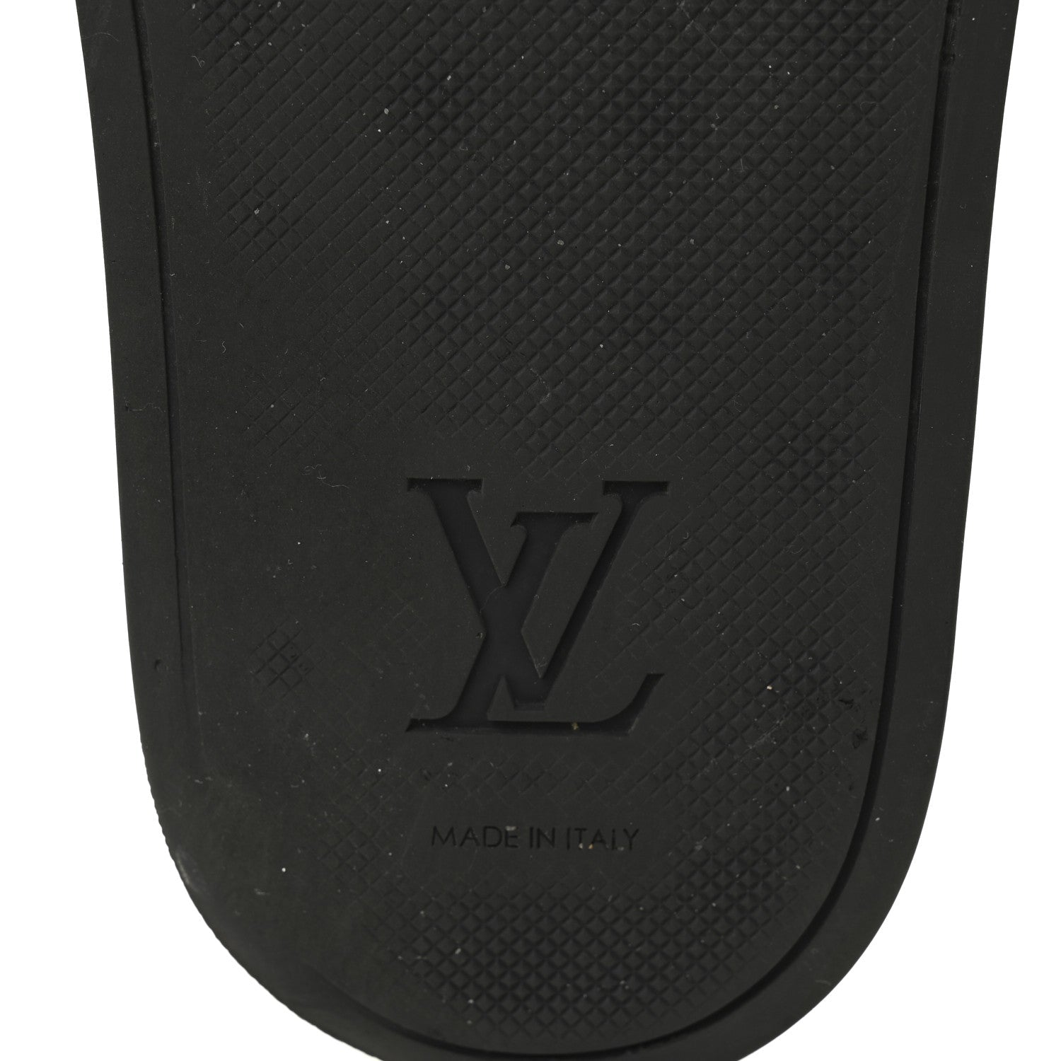 Louis Vuitton Rubber Embossed Monogram Mens Waterfront Mules 7.5 Black