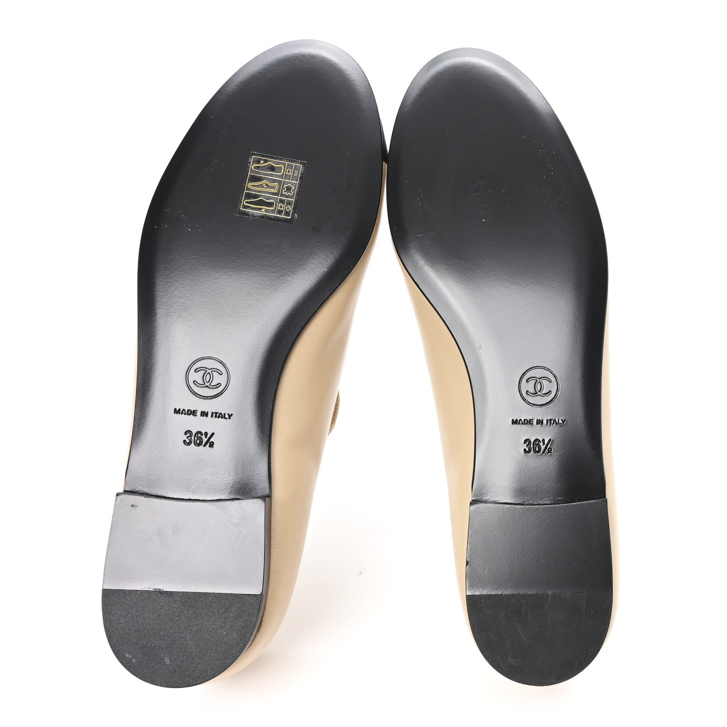 Goatskin Grosgain Cap Toe Pearl Mary Jane Flats 36.5 Beige Black